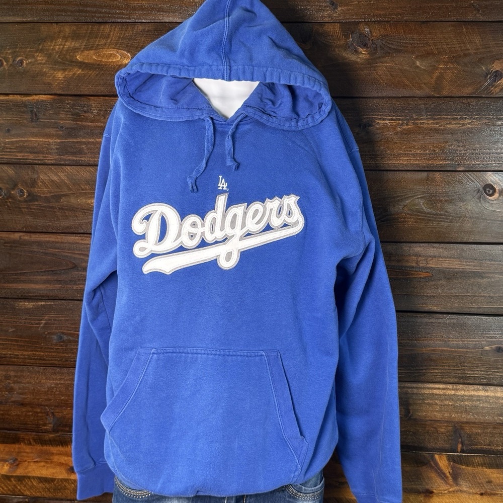 Los Angeles Dodgers Blue Hoodie Sewn Logo Gear For Sports G Big Cotton Men's XL - Picture 5 of 11